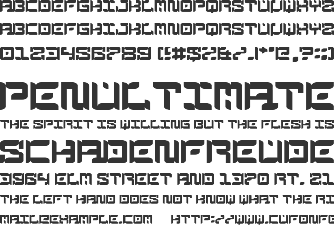 The Messenger font preview