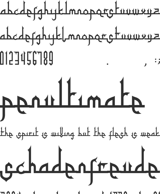 Tafakur font preview