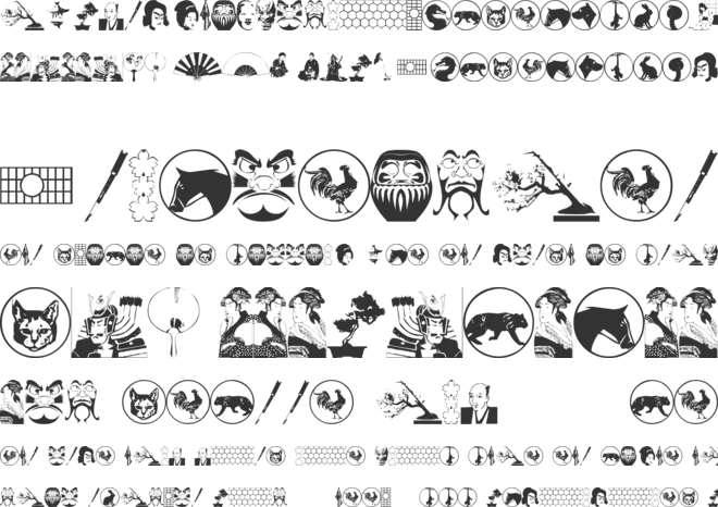 Asian Dings font preview