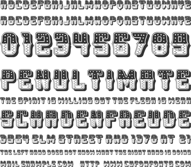 Sombrero font preview