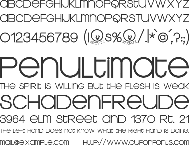 Kravitz Thermal font preview