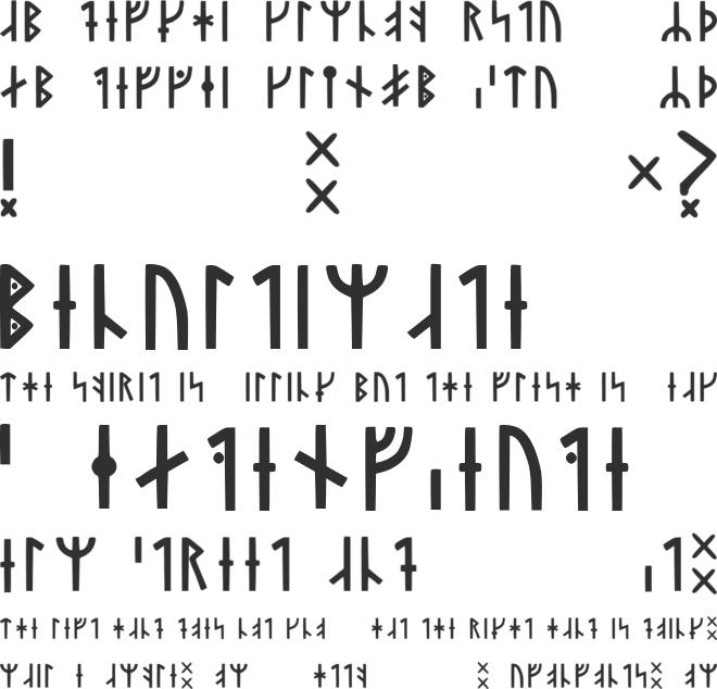Younger Futhark Danaamyhr font preview