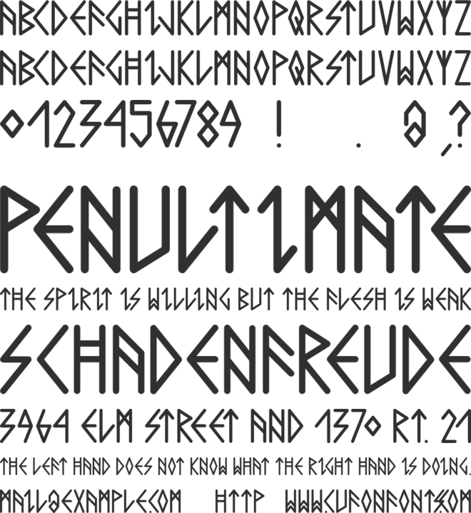 Comic Runes font preview