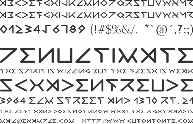 Ravenia font preview