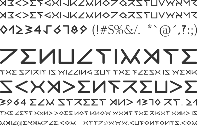 Ravenia font preview