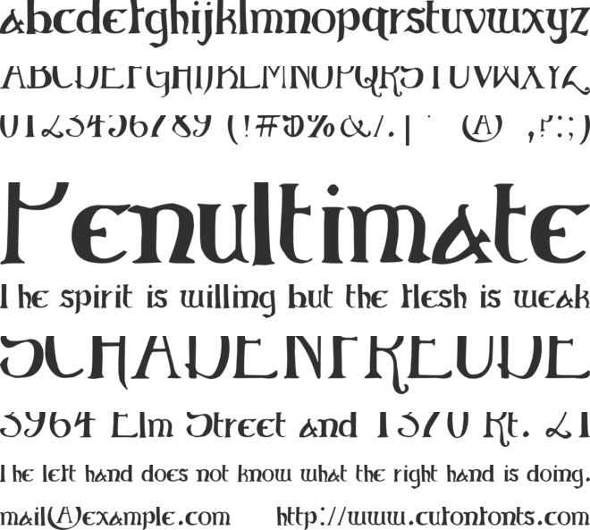 Elementary Gothic Bookhand font preview
