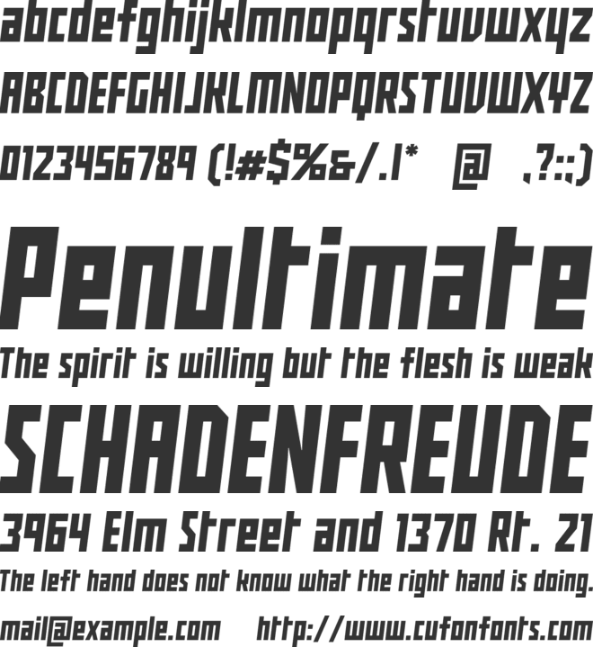 Buran USSR font preview