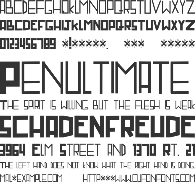 MINIRUS font preview