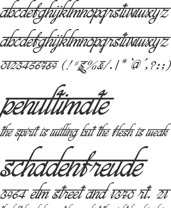 bits indian calligra font preview