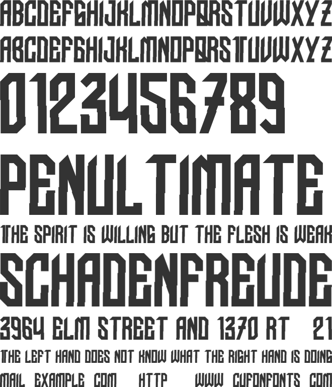 NUDO-Dislocado font preview