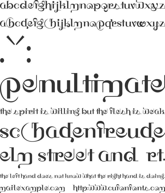 HFF Thai Dye font preview