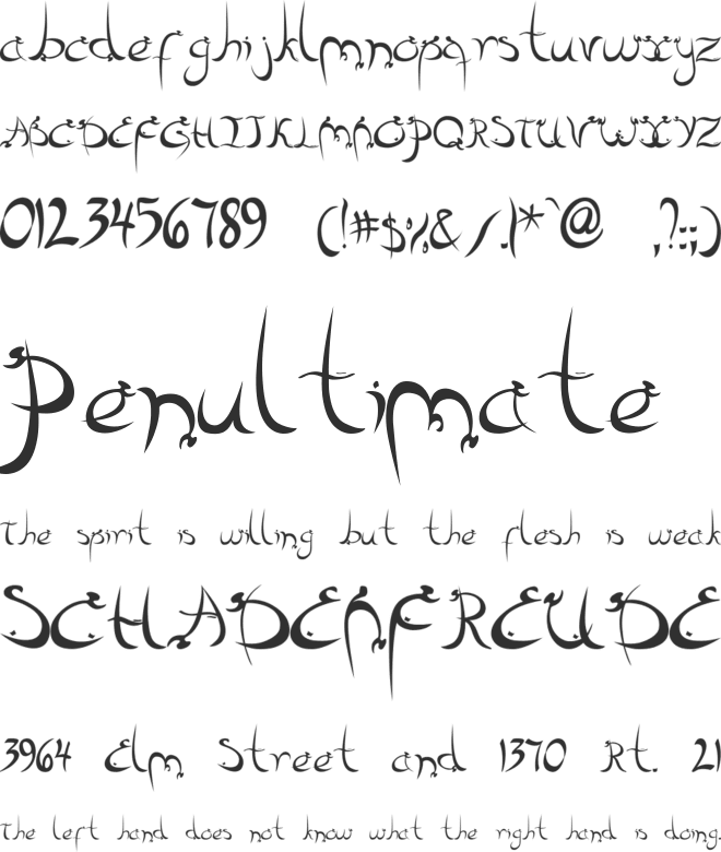 FARSI-INSPIRED font preview