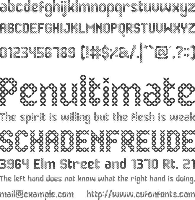 Eenvoudige Batik font preview