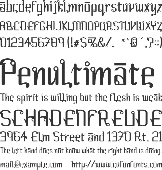 Farang font preview
