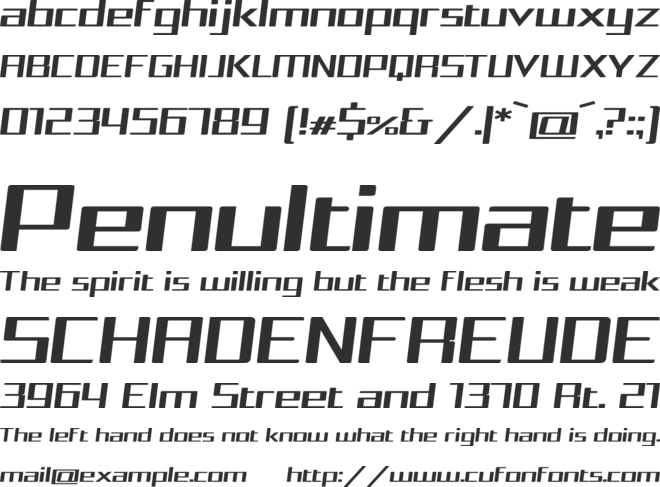 Squarea Expanded Oblique font preview