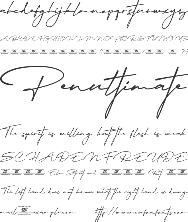 Migratory font preview