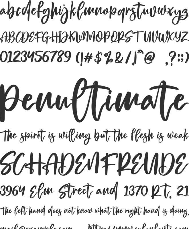 Nighttree font preview