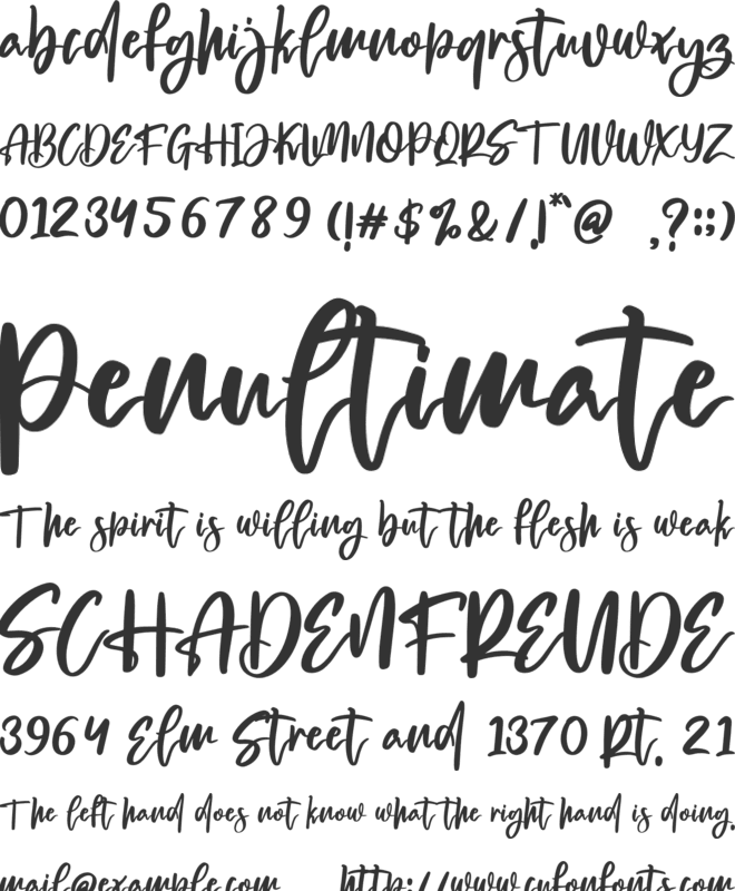 Nighttree font preview