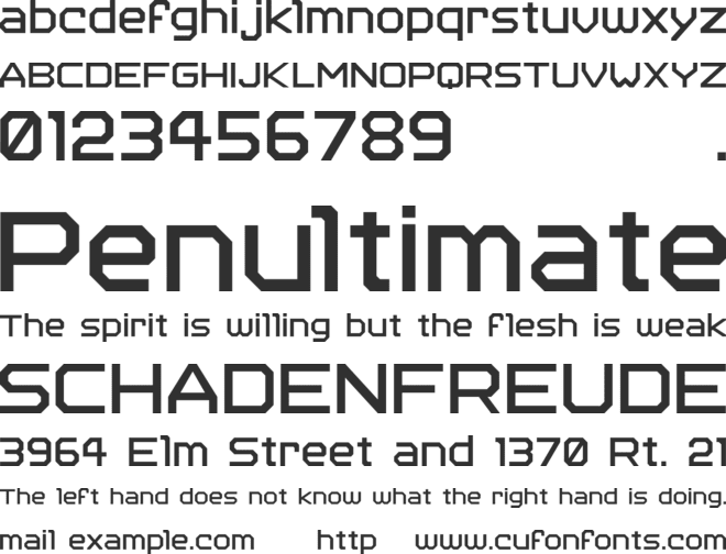 Spaceport 2006 font preview