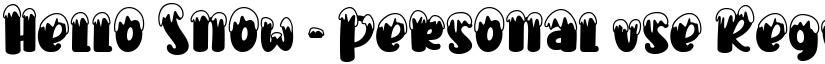 Hello Snow - Personal use Regular font