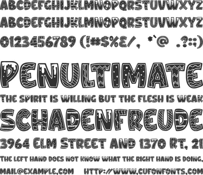 Crafty Christmas font preview