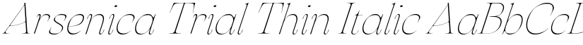 Arsenica Trial Thin Italic font