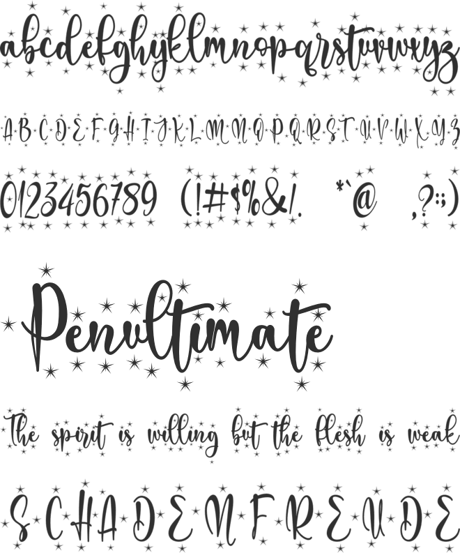 Christmas glamour - Personal us font preview