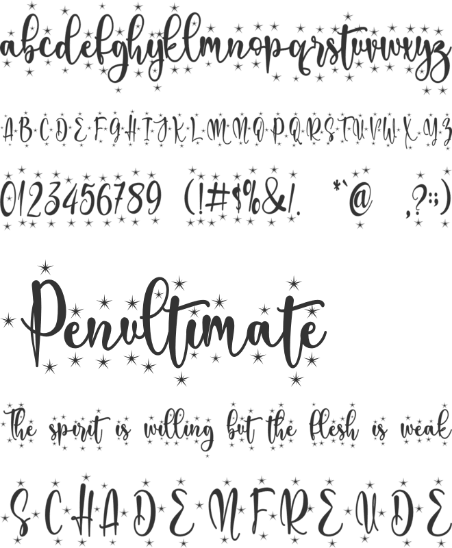 Christmas glamour - Personal us font preview