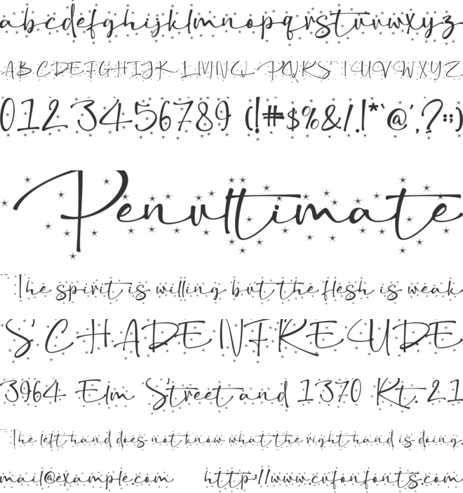 Christmas Snowflake font preview