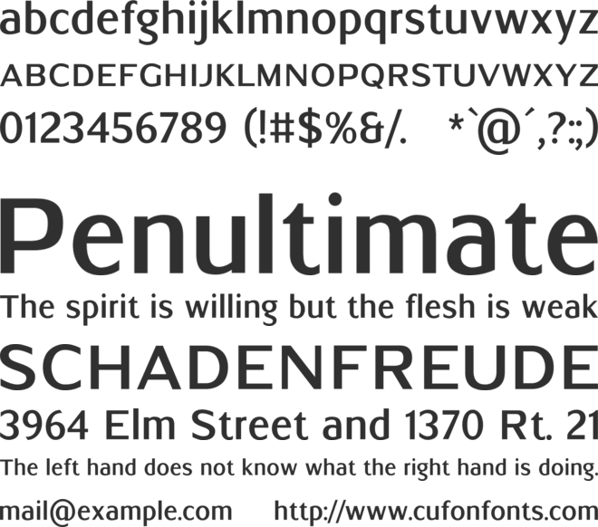 Universal Condensed font preview