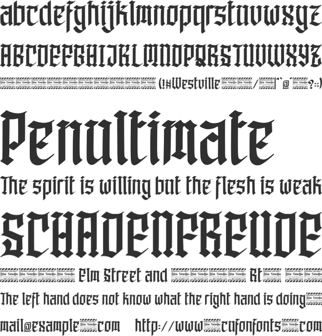 Westville personal use font preview