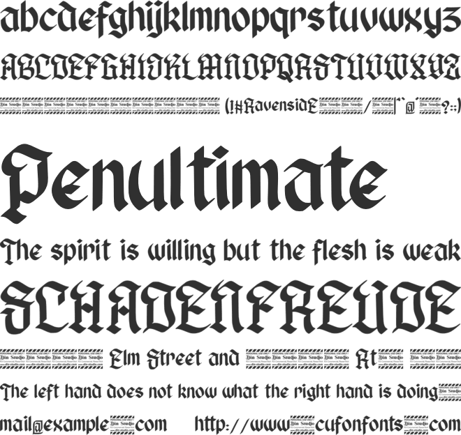 Ravenside personal use font preview