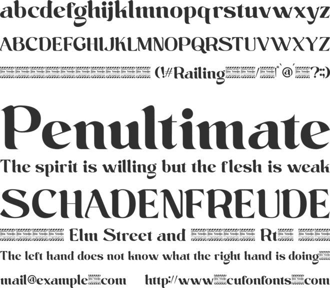 Railing personal use font preview