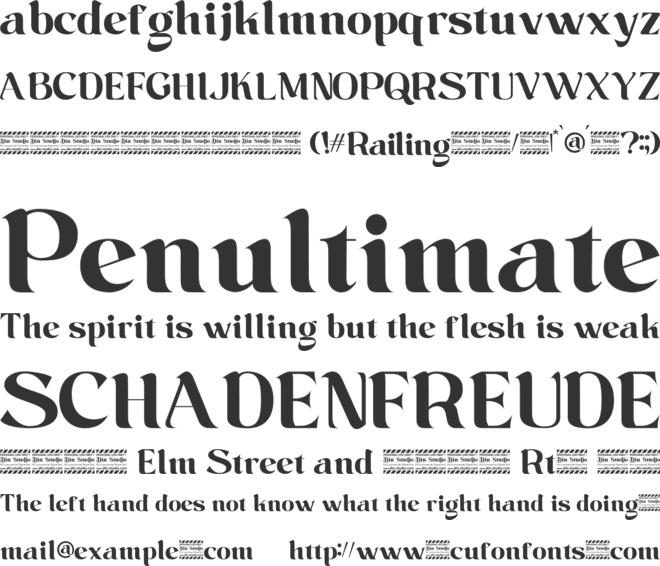 Railing personal use font preview