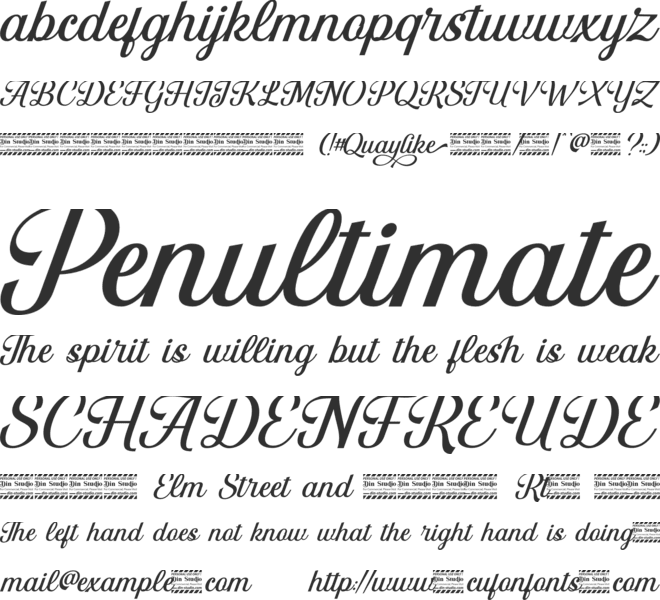 Quaylike personal use font preview