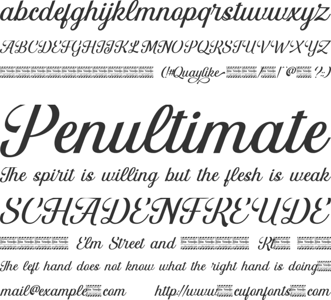 Quaylike personal use font preview