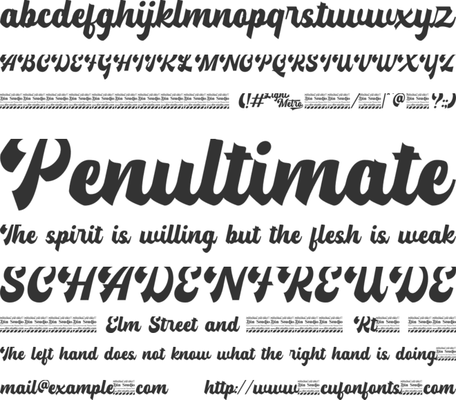 Metro personal use font preview