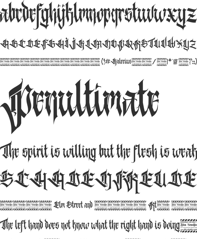 Kalecius personal use font preview