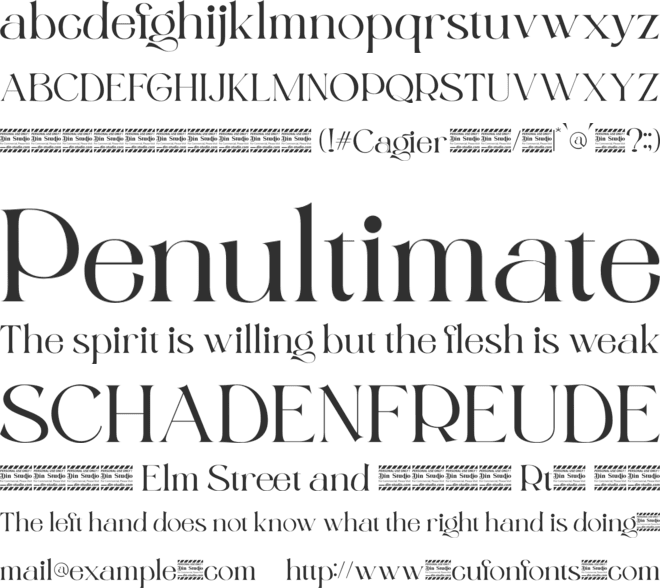 Cagier personal use font preview