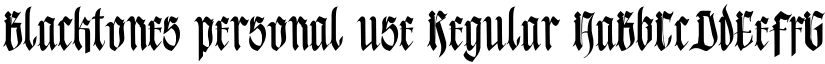 Blacktones personal use Regular font