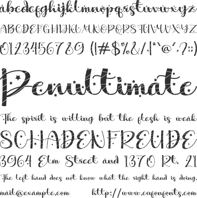 For Christmas font preview