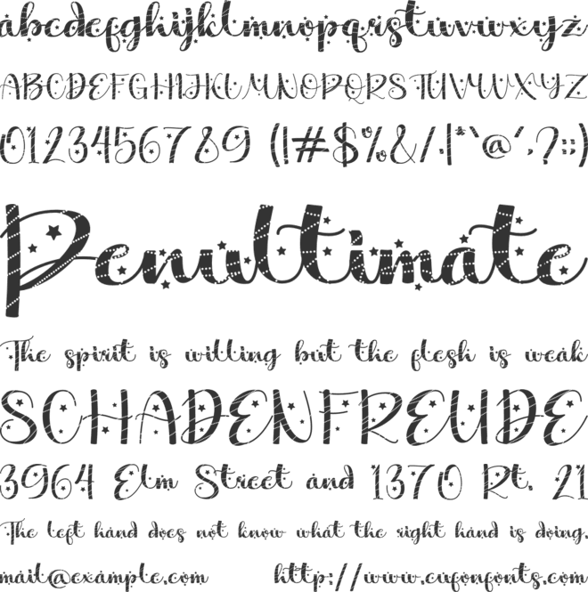 For Christmas font preview