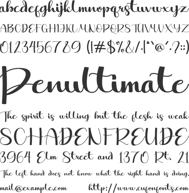 After Christmas font preview