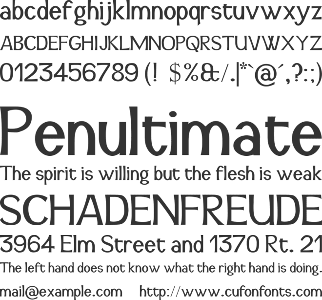 Snidane font preview