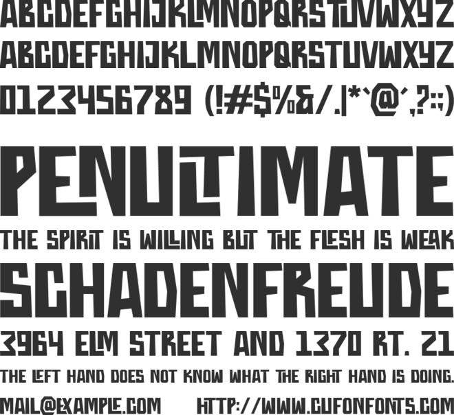 Throostle font preview