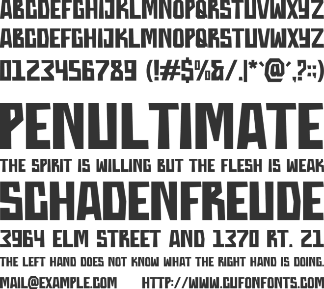 Throostle font preview