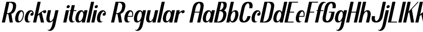Rocky italic Regular font