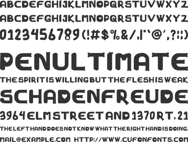 cute love font preview