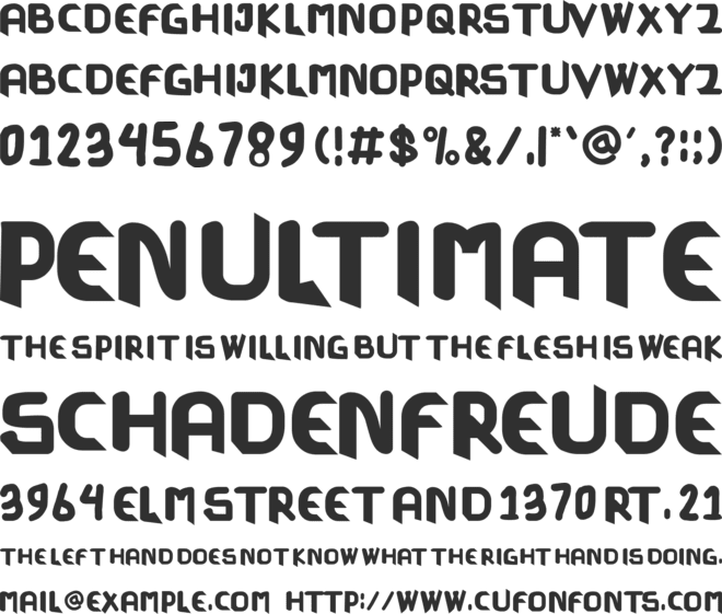 COMBAT COMBO font preview