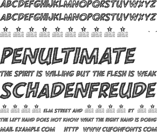DETUNIZED PERSONAL USE font preview